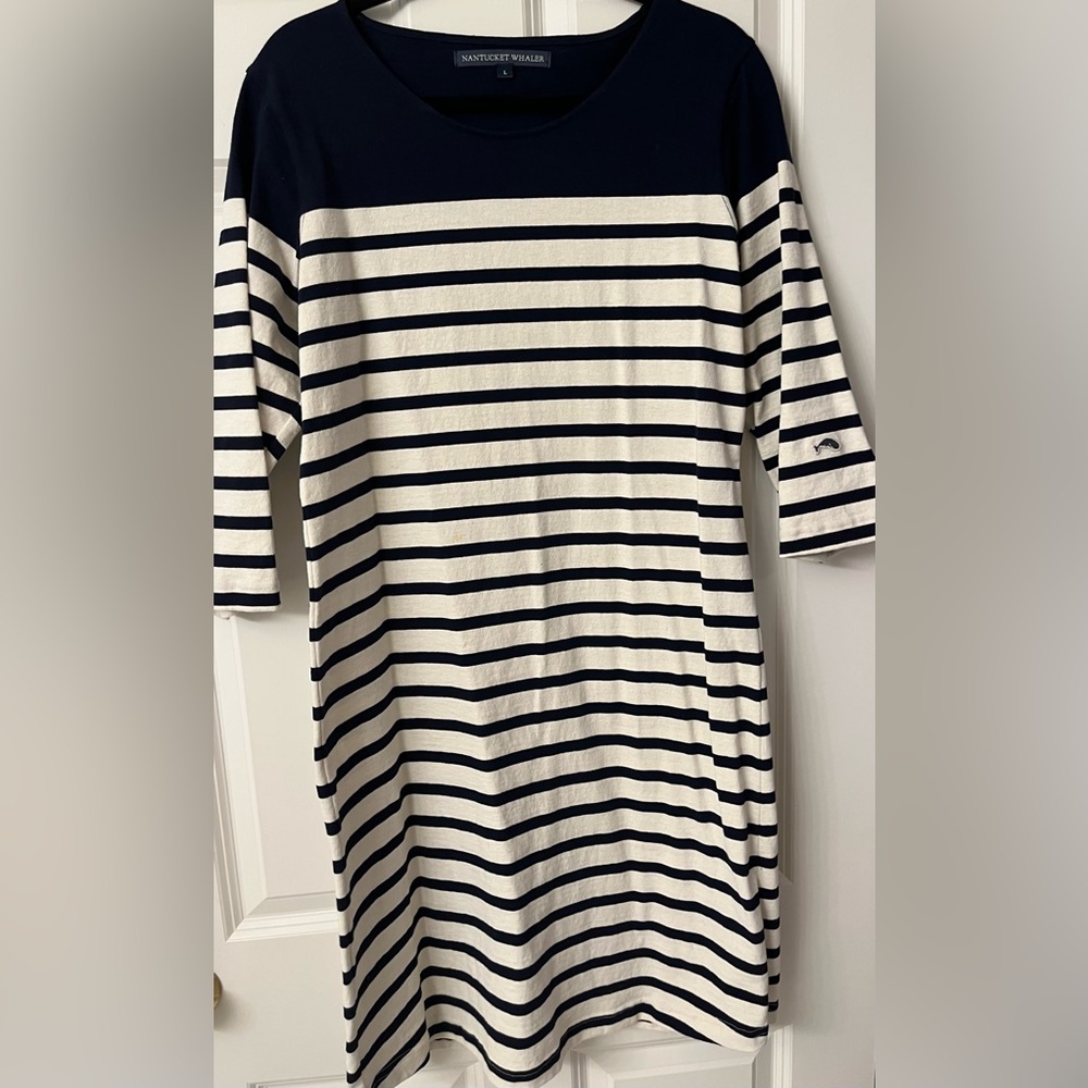 Nantucket whaler pullover stripe mid length dress